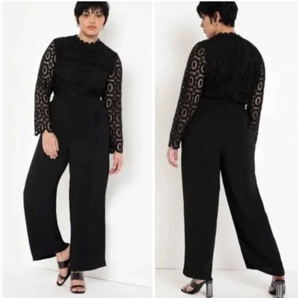 Eloquii Lace Bodice Wide leg Jumpsuit Size 14 New with tags